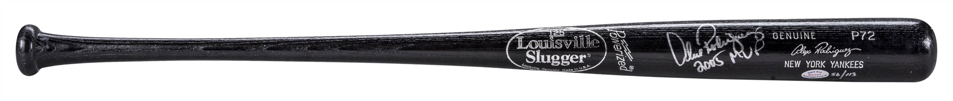 Alex Rodriguez Signed and "2005 MVP" Inscribed Louisville Slugger P72 Model Bat (LE 56/113) (Beckett)